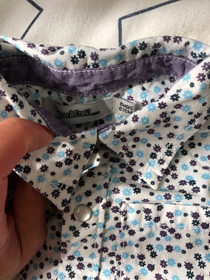 Chemisette à fleurs taille 6 mois tao - photo numéro 3