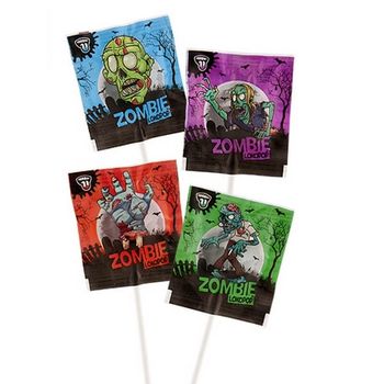 Lot de 4 sucettes zombies