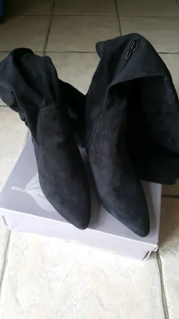 Cuissardes noire en velours taille 37