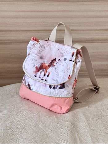 Sac à dos maternelle cheval rose saumon