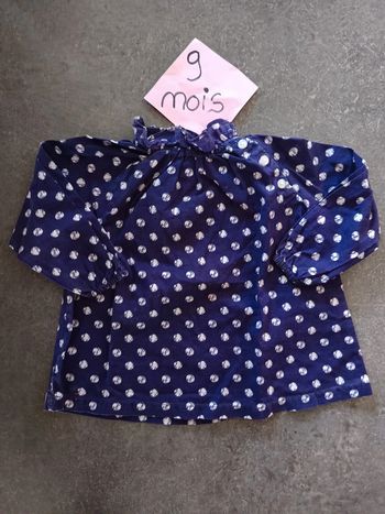 Blouse violette et ronds 9 mois