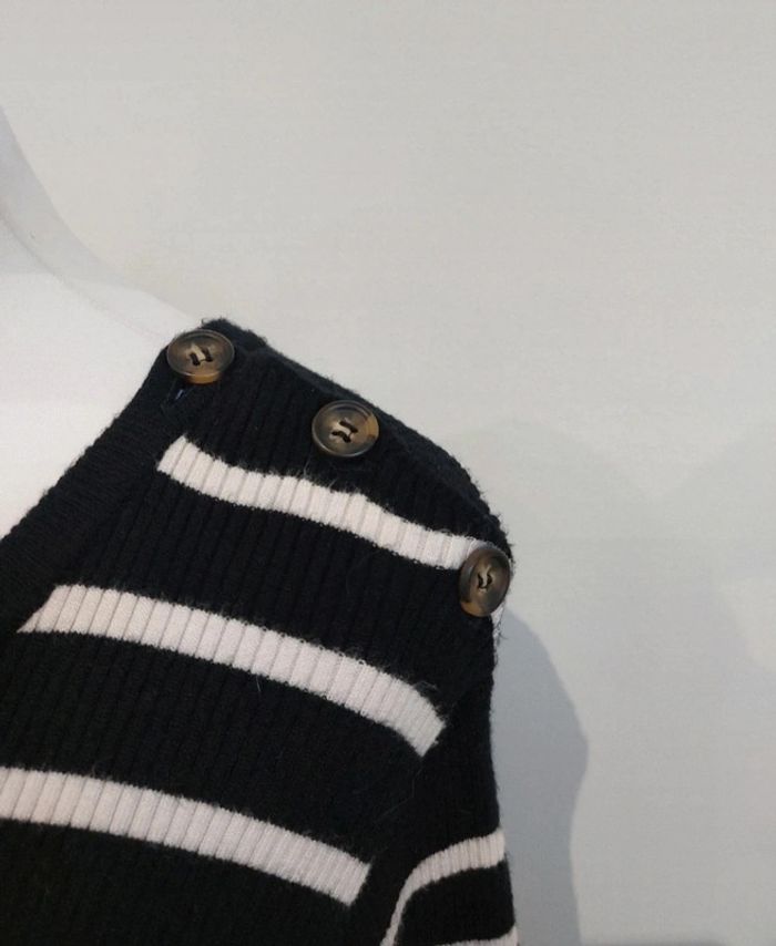 Robe longue à rayures horizontales manches longues taille L - photo numéro 5