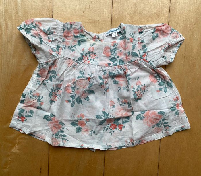 Blouse fleurie - 12 mois - Vertbaudet