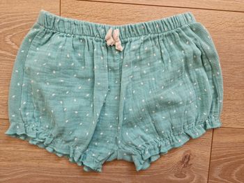 Short fille Zara bleu ciel pois 86 cm