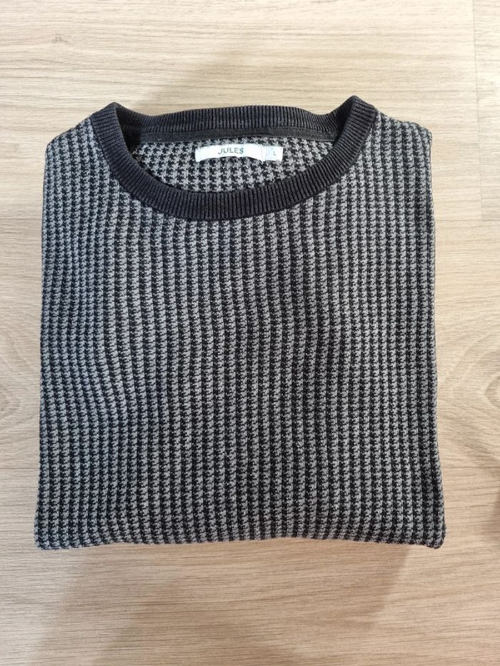 Pull à col rond noir/gris Jules Homme Taille L