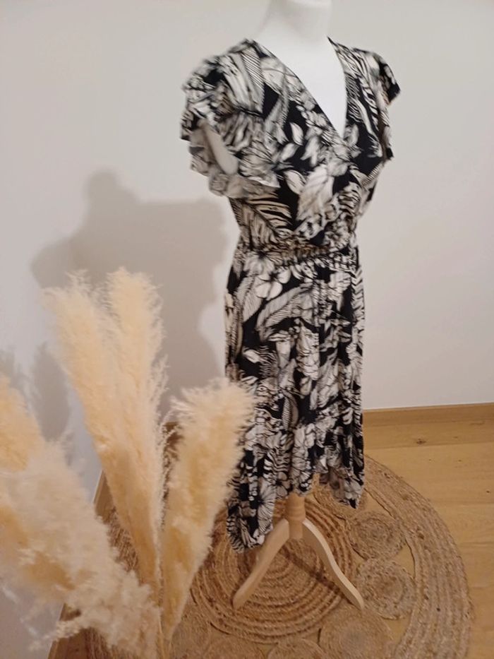 Robe longue Fleurie asymétrique Italian Style taille S 36 - photo numéro 6