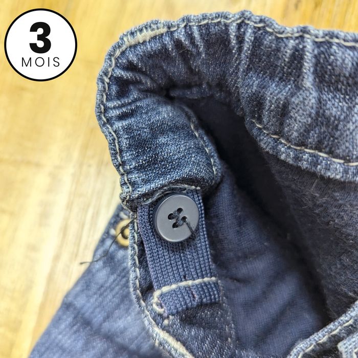 Pantalon Jean avec taille élastique réglable - 3 mois - Tissaia - photo numéro 4