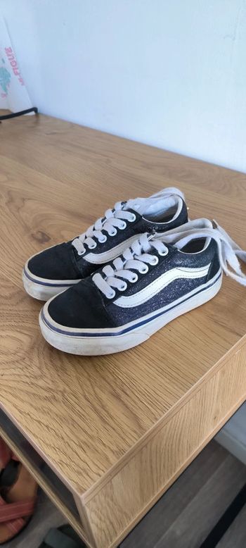 Baskets vans à lacets bleu pailletée 27