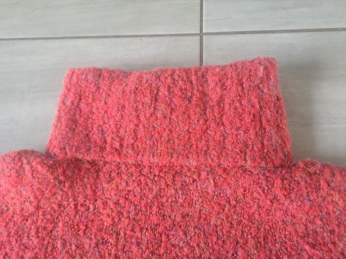 Pull d'hiver vintage Col roulé rouge - photo numéro 4