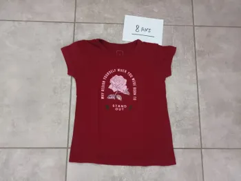 T-shirt manches courtes Bordeaux 8 ans Firefly