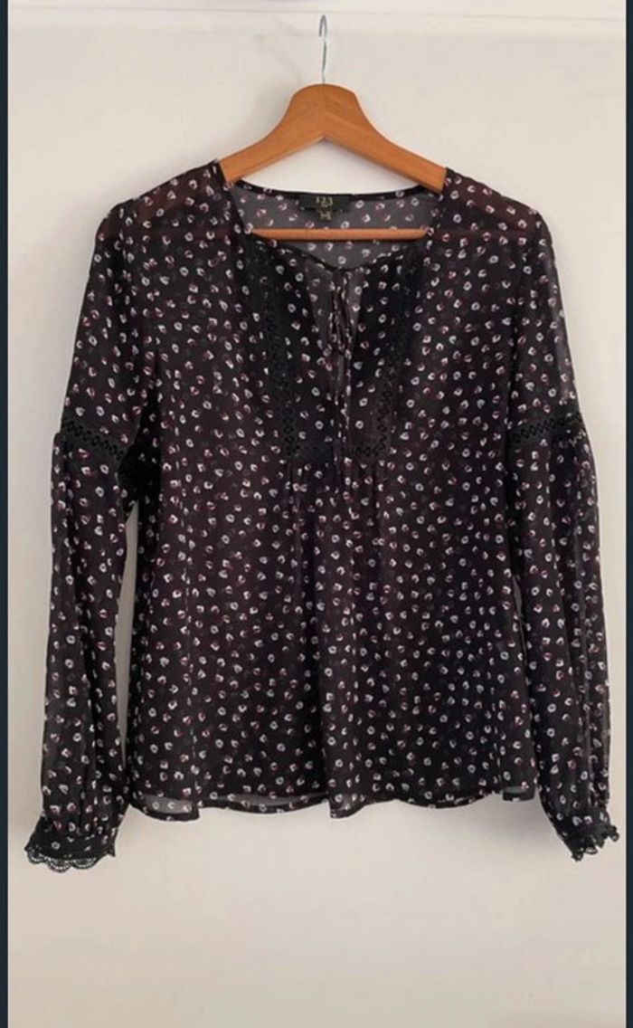 Blouse transparent en mousseline décolleté M/38 - photo numéro 7