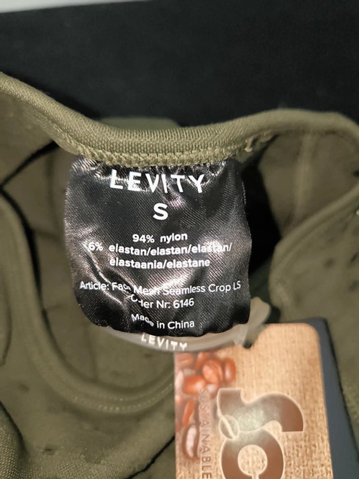 Brassière crop kaki taille S neuve levity - photo numéro 4