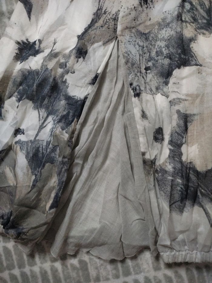 Robe mi-longue crème écru beige lin siste's taille 36 38 - photo numéro 3