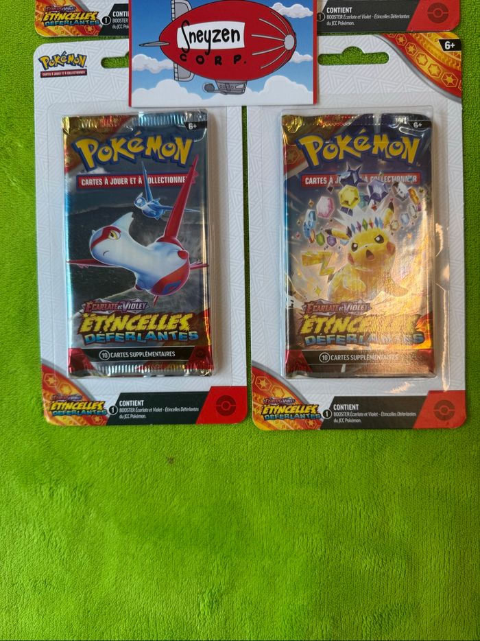 Lot de 4 Boosters Blisters Latios Pikachu Pokémon EV08 Étincelles Déferlantes Neuf et Scellé - photo numéro 2