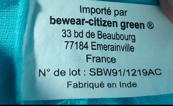 Étole turquoise en voile de coton - photo numéro 5