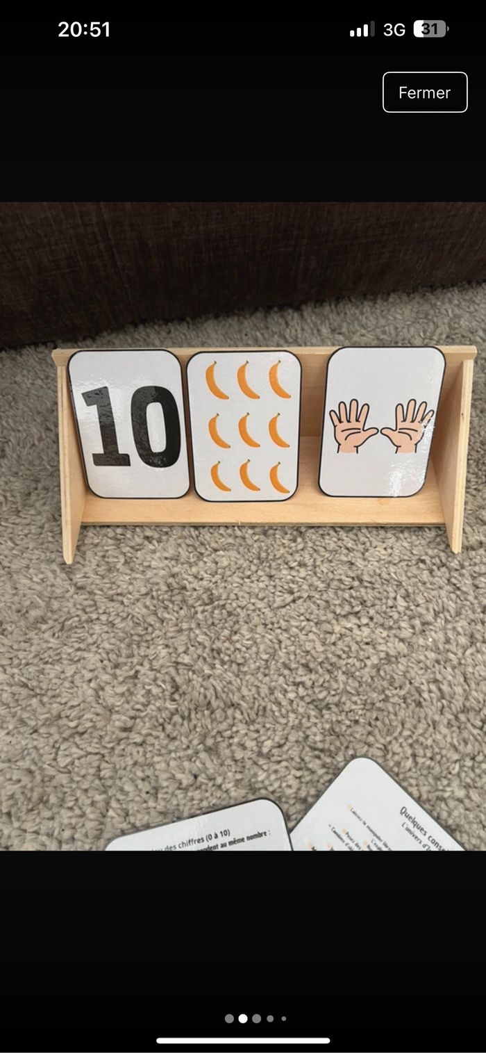 Cartes quantifier - numération + support en bois - photo numéro 3