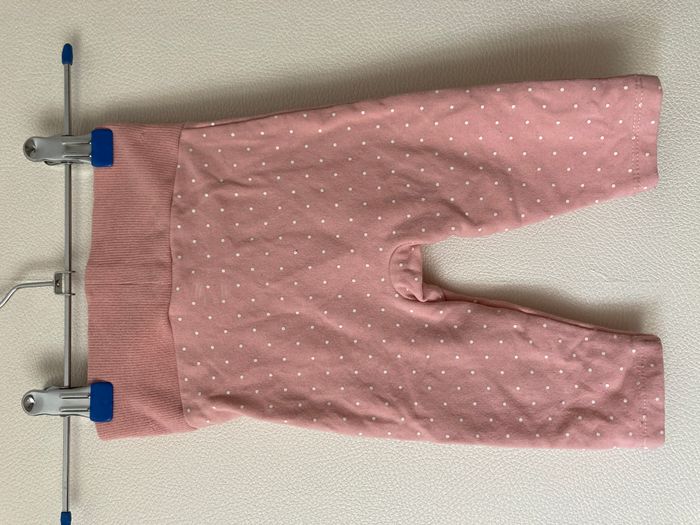 legging molletonné rose à pois blanc bébé 3/6 mois - photo numéro 2