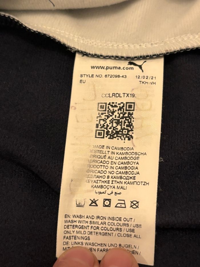 gilet zippé sans capuche puma taille 13-14 ans bleu marine et blanc avec poches - photo numéro 8