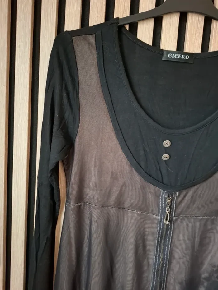 Robe noire marron  Cicéro taille unique ( 38 au 42 . - photo numéro 9