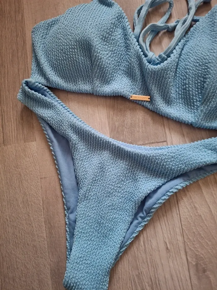 Maillot de bains 2pces bleu sans armatures - photo numéro 2