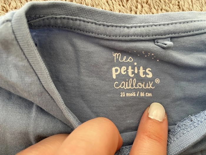 Duo tee shirt manches longues bleu - photo numéro 2