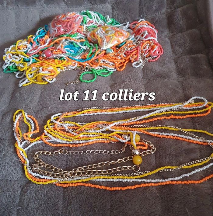 Lot 11 grands colliers Perles rocailles
