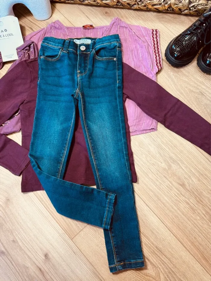 Taille 5 ans tenue 4 pièces fille Multimarque violet bleu * smile * 🌹 - photo numéro 8