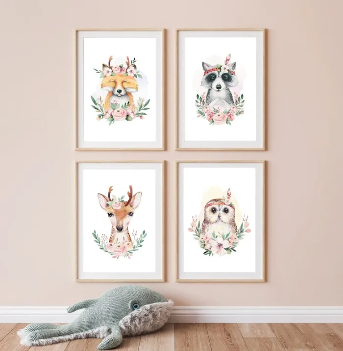 Affiches “Animaux fleuris” pour chambre enfants - photo numéro 3