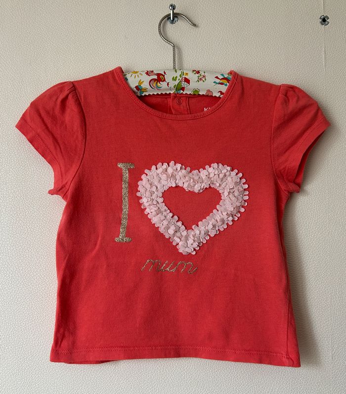 Lot de 2 Tee shirts Mum, Dad avec coeurs taille 2 ans - photo numéro 2