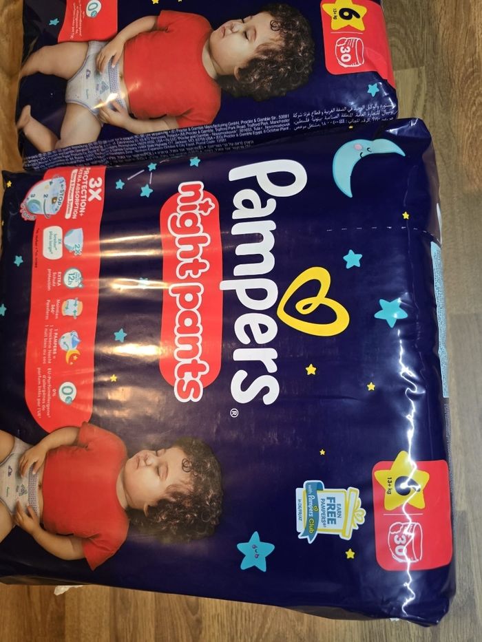 Lot 5 sacs Couches pampers pants extra absorption taille 6 13+kg  30x5 =150pants extra absorption - photo numéro 3