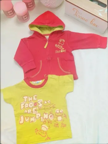 Ensemble tee-shirt manches courtes et sweat zippé à capuche MC Baby garçon 6 mois