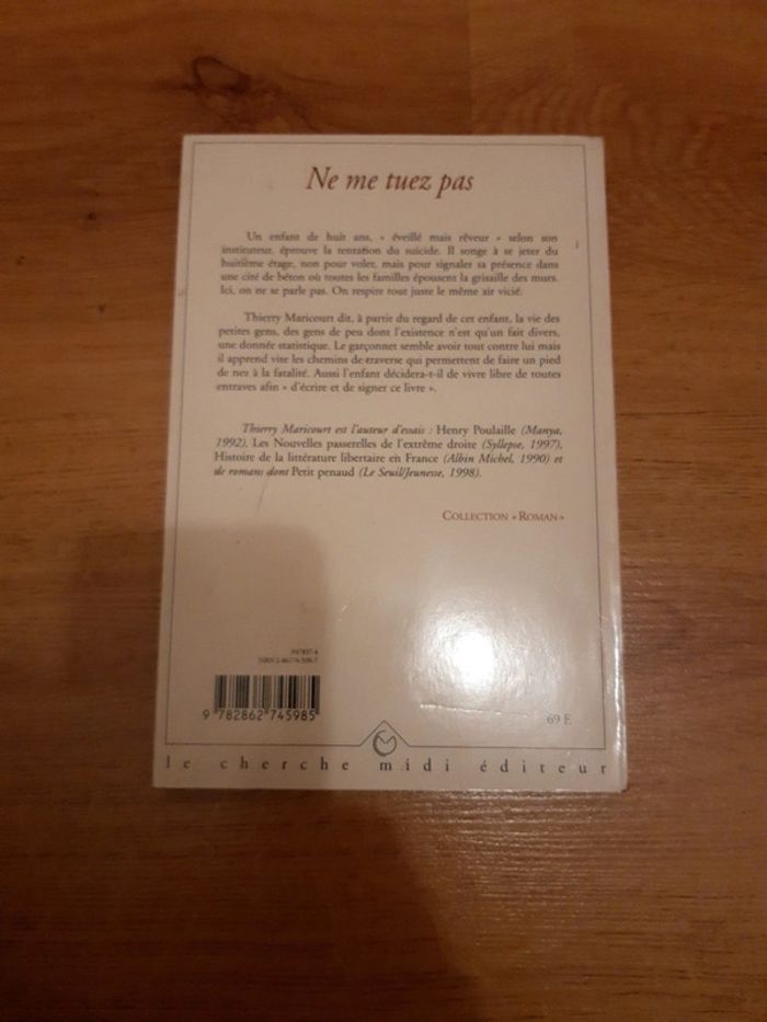 Livre de Thierry Maricourt ne me tuez pas - photo numéro 2