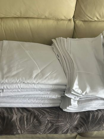 Lot de 5 draps blancs