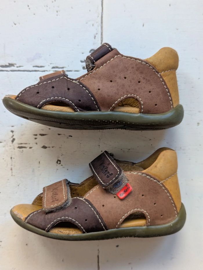 Sandales en cuir marron Kickers – Taille 23 - photo numéro 2
