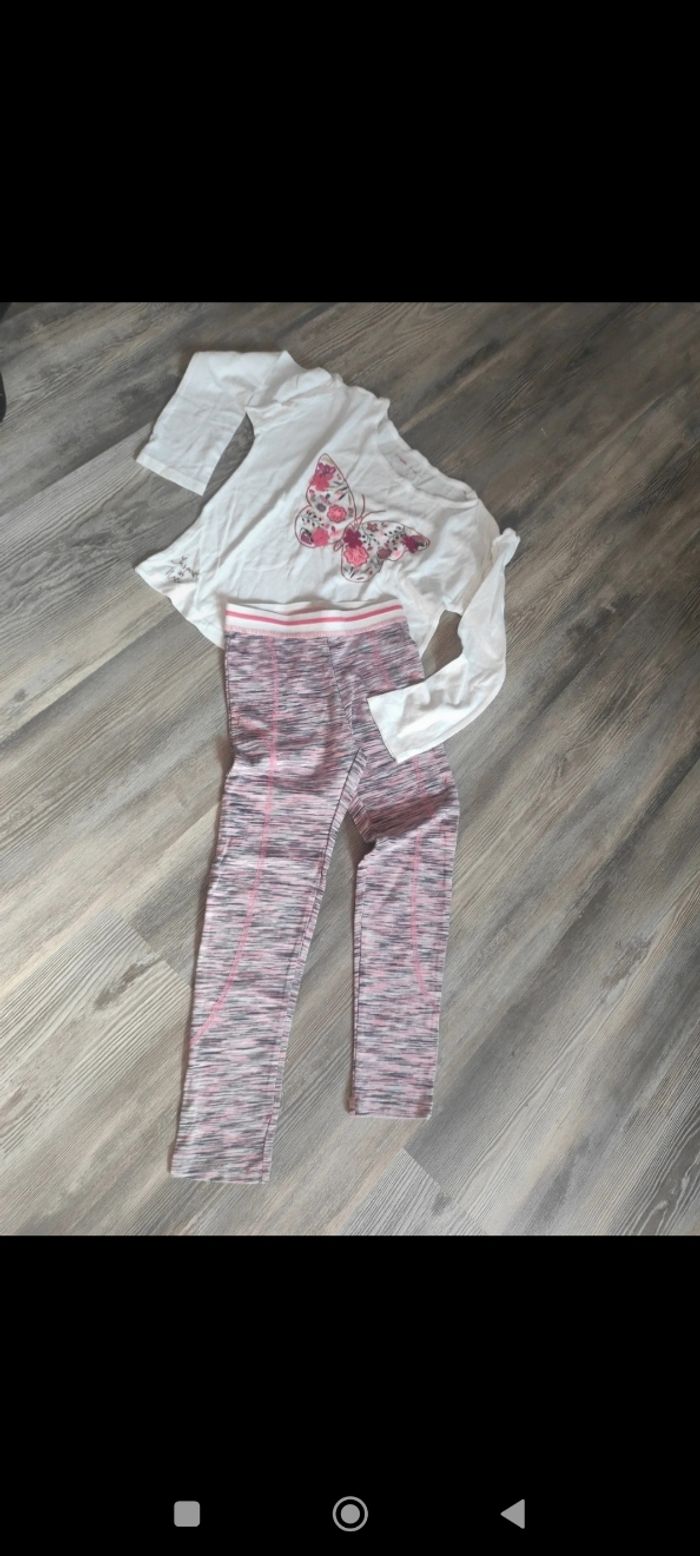 Lott legging et t-shirt manches longues imprimé papilllon
