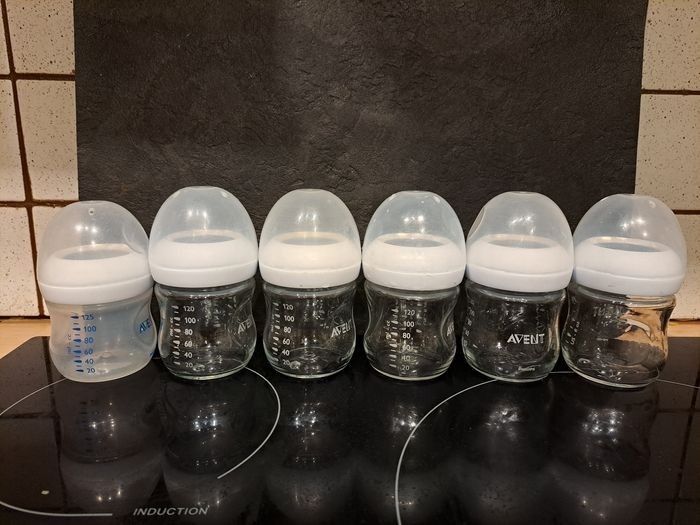 Lot 6 biberons phillips avent verre