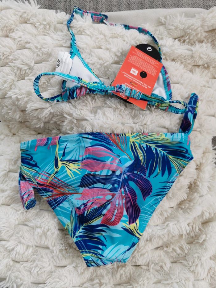 Maillot de bain 2 pièces bikini Longboard bleu et violet taille 3 ans - photo numéro 2