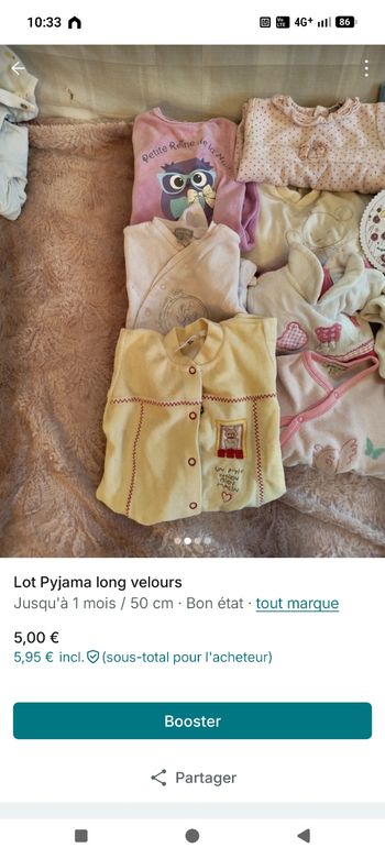 Lot de pijama 1 mois 