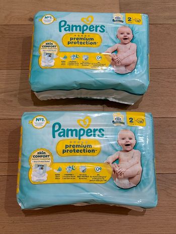 Lot de 2 paquets couches Pampers Premium Protection - Taille 2 (4/8 kg)