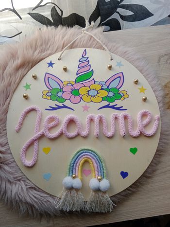Cercle bois personnalisé  licorne