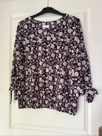 Chemise femme beige et violet