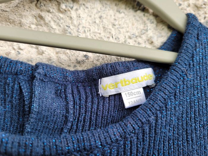 12 ans, Vertbaudet, magnifique robe bleu nuit pailletée - photo numéro 5