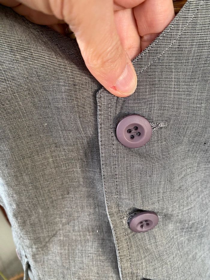 Gilet de tailleur School Rag taille 34 XS gris à petits carreaux - photo numéro 3