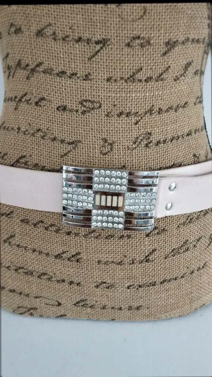 Ceinture rose boucles argenté 90 cm - photo numéro 8