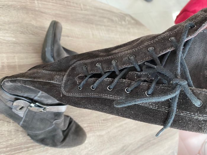 Bottes cuir et nubuck gris Nero Giardini - photo numéro 3