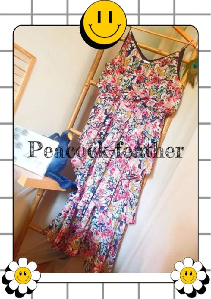 Robe longue fleurie 44 camaïeu