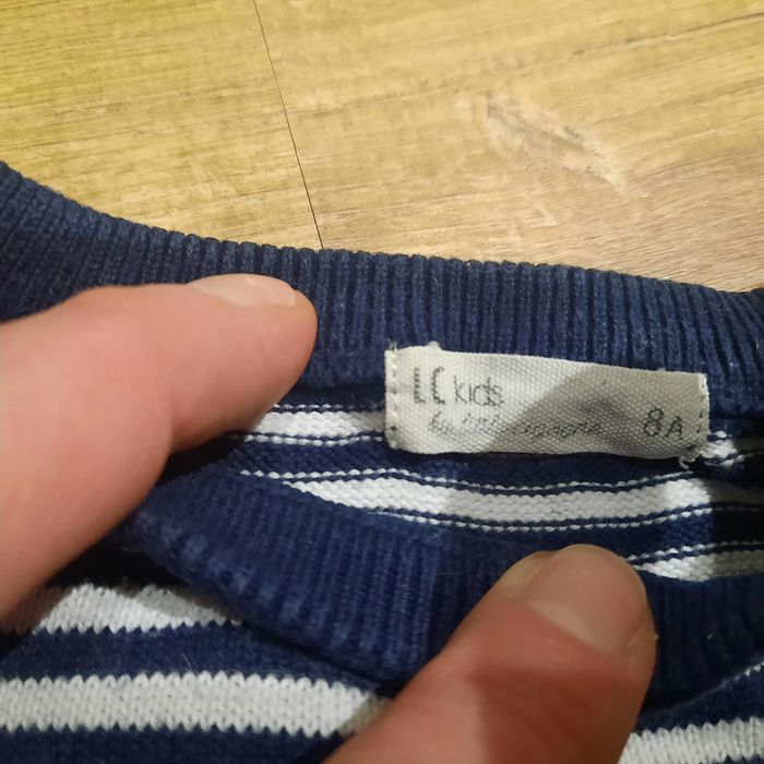 Pull style marinière bleu et blanc 8 ans - photo numéro 2
