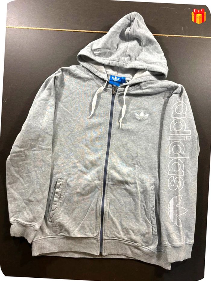 Veste Zip à capuche Adidas Gris taille M