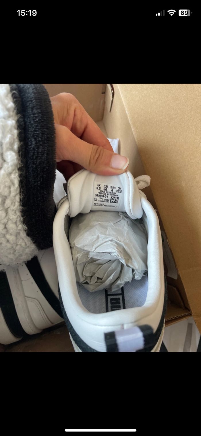 Basket Puma blanche et noire - photo numéro 2