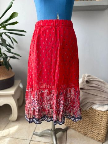 Jupe à motif Cream - rouge/bleu marine - taille 34/XS - comme neuve